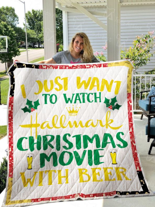 Get Your Drink And Watch Your Favorite Hallmark Christmas Movies With This Fun Quilt Blanket