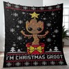 Get Your Fan Game On with This Groot Quilt Blanket - Perfect Gift for Marvel Comics Fans