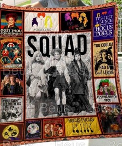 Get Your Hocus Pocus Squad On With This Funny Halloween Lover Gift Quilt Blanket