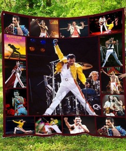 Get lost in the music with this Freddie Mercury Singer Songwriter Queen Band Quilt Bedding Set