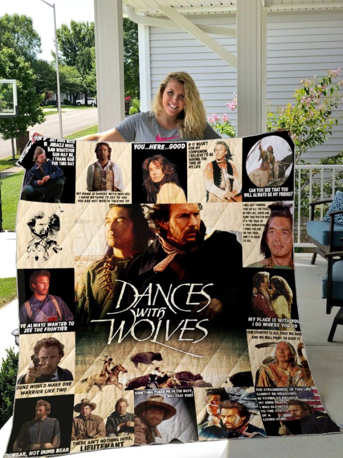 Get swept away with this Dances with Wolves quotes quilt blanket