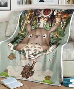 Ghibli Sofa Fleece Blanket V2, Cozy and Warm for Movie Nights