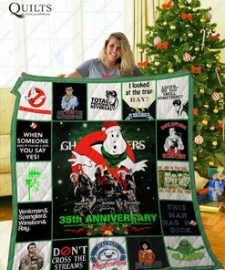 Ghostbusters 35th Anniversary Quotes Quilt Blanket for Movie Fans