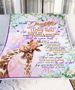 Gift A Giraffe Fleece Blanket For Daughter To Come Back Home