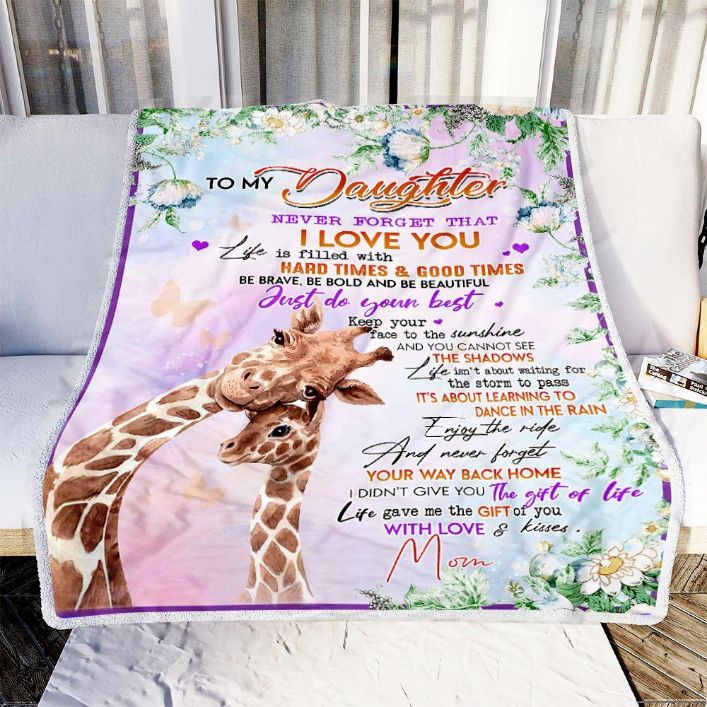 Gift A Giraffe Fleece Blanket For Daughter To Come Back Home
