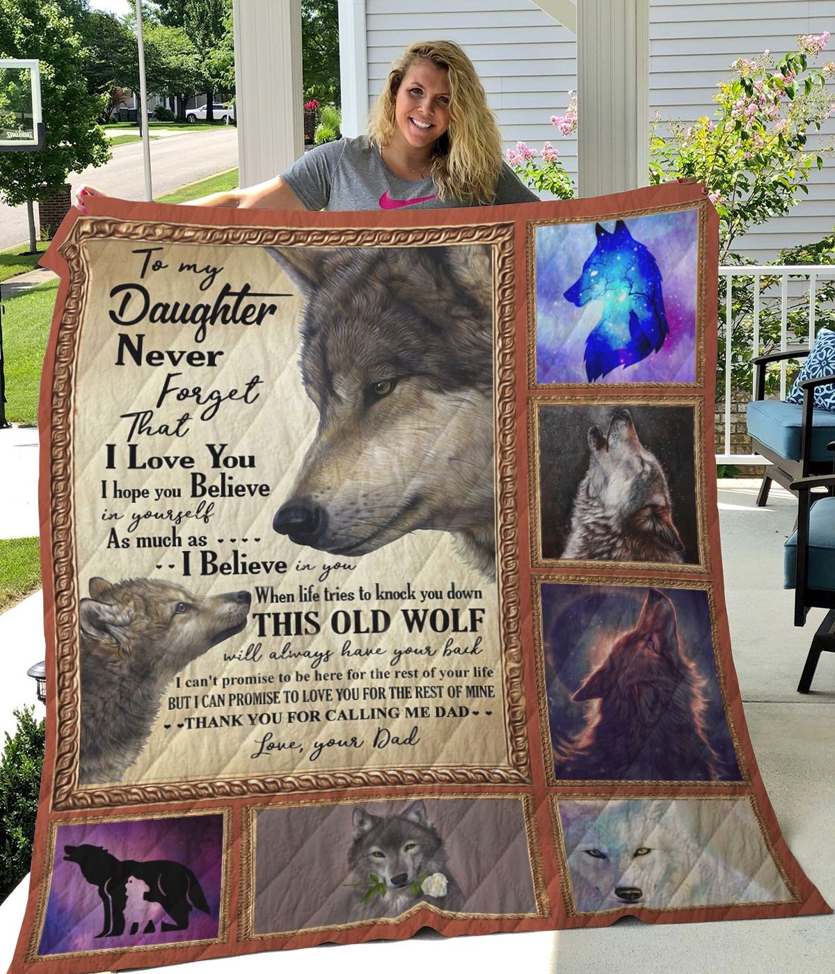 Gift A Personalized Quilt Blanket From Dad To Daughter With Love