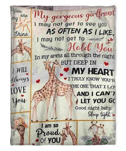 Giraffe Lovers Quilt Bedding Set for Girlfriend - I Will Always Love You