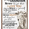 Giraffe To My Grandson Never Forget That I Love You Fleece Blanket For Grandson for Animal Lovers
