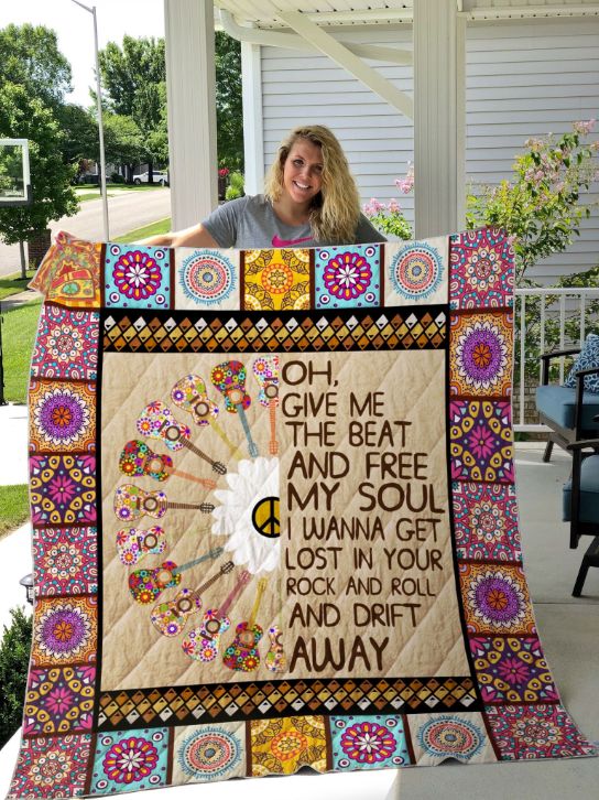 Give Me the Beat and Set My Soul Free: Hippie Quilt Bedding Set for Fans of All Ages
