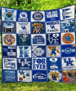 Go Big Blue Ncaa Kentucky Wildcats Quilt Bedding Set for Teens