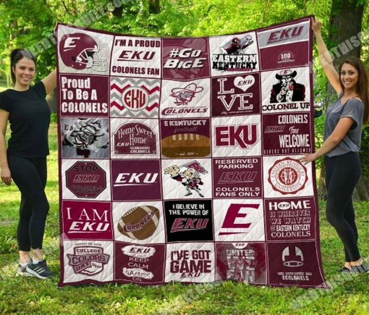Go Bige NCAA Eastern Kentucky Colonels Collection Quilt Bedding Set