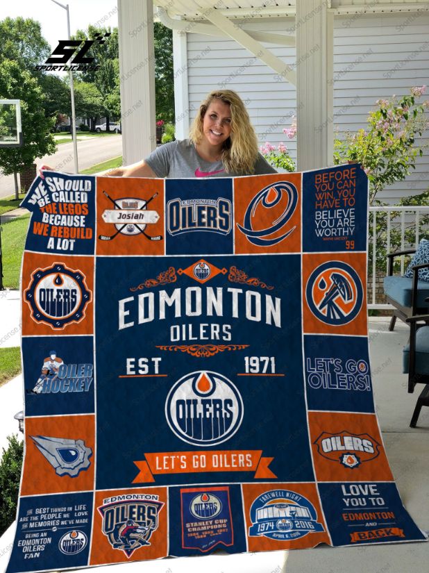 Go Edmonton Oilers Quilt Bedding Set