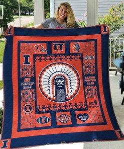 Go Fighting Illini - Ncaa Illinois Fighting Illini Quilt Bedding Set