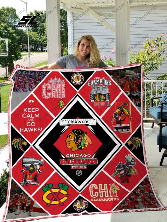 Go Hawks Chicago Blackhawks Sports Fan Quilt Bedding Set