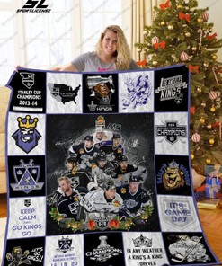 Go Kings Go LA Los Angeles Kings Christmas Quilt Blanket for Hockey Fans