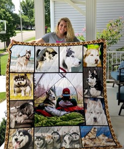 Go Outside With Siberian Husky Quilt Blanket - A Furry Adventure for Dog Lovers