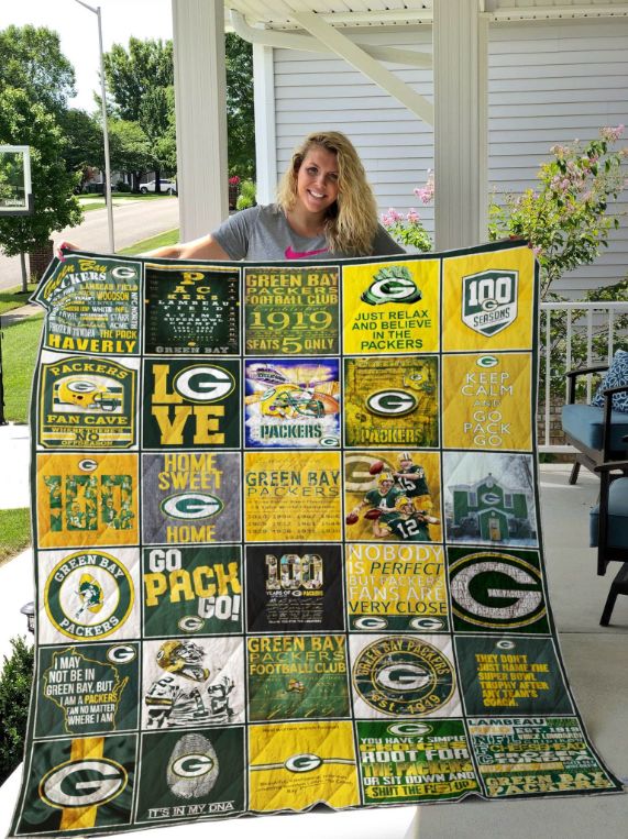 Go Pack Go Green Bay Packers NFL Inspired Quilt Bedding Set
