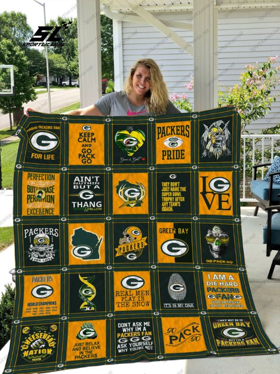 Go Pack Go Green Bay Packers Quilt Bedding Set for Sports Fans