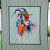 Goat Painting Art Quilt Blanket - Ideal for Animal Lovers