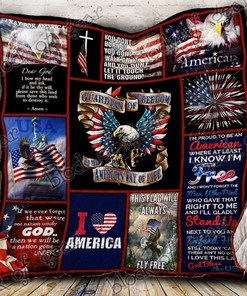 God Bless America Guardian Of Freedom And The American Way Of Life Quilt Blanket