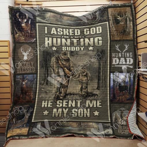 God and Hunting Dad's Buddy Quilt Bedding Set