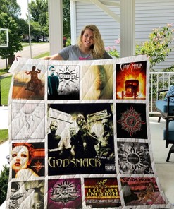 Godsmack Albums Collection Quilt Blanket, Ideal for Fans of Hard Rock