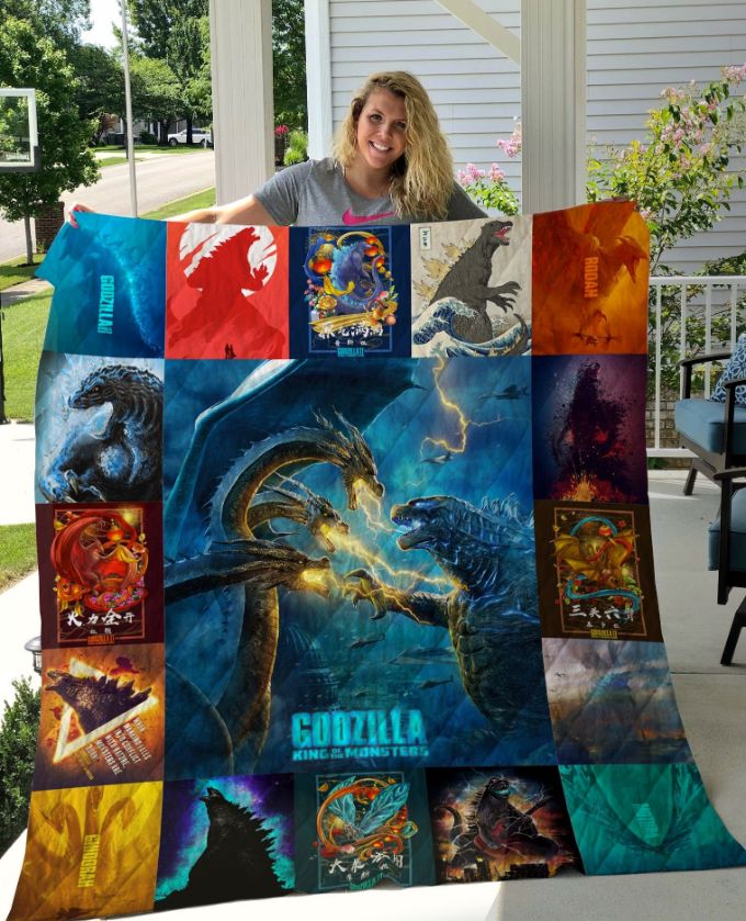 Godzilla King of the Monsters Quilt Blanket - Cozy and Warm Gift for Movie Fans