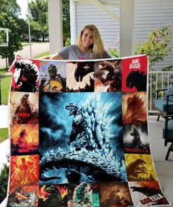 Godzilla Retro Graphic Quilt Bedding Set - Classic and Cool Design for Movie Fans