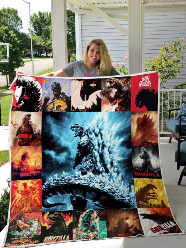 Godzilla Retro Graphic Quilt Bedding Set - Classic and Cool Design for Movie Fans