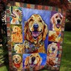 Golden Retriever Painting Quilt Bedding Set for Dog Lovers