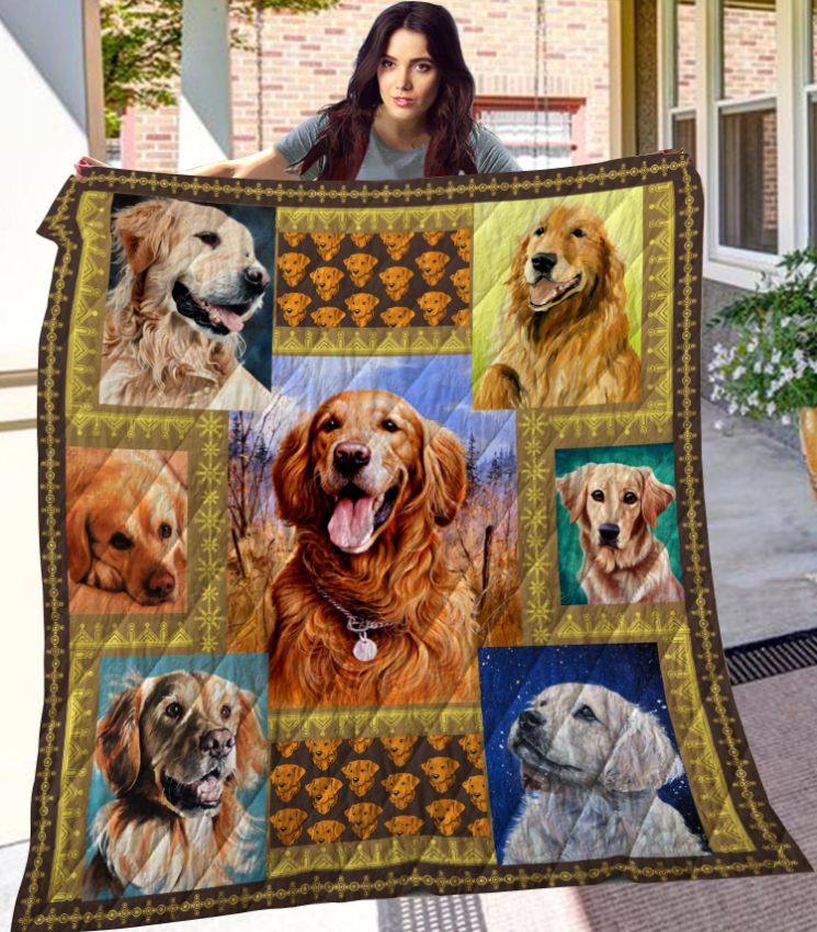 Golden Retriever Quilt Blanket LC8 for Dog Lovers