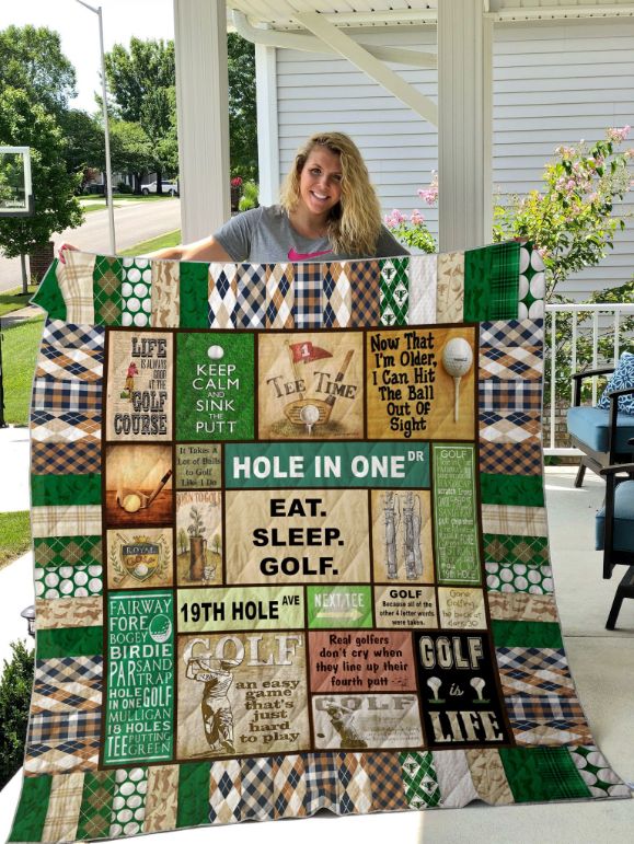 Golf Keep Calm and Sink the Putt Quilt Blanket - A Must-Have for Golf Enthusiasts
