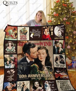 Gone With The Wind Quilt Bedding Set with Vintage Poster