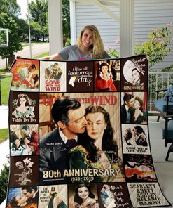 Gone With The Wind Quotes Quilt Bedding Set - Vintage Blanket for Book Lovers