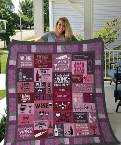 Good Friends Wine Together Quilt Bedding Set with Quilt Blanket, Perfect Gifts for Friends