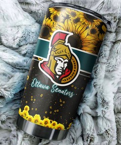 Gorgeous Sunflower Ottawa Senators NHL Tumbler - Keep Your Drink Close and Your Fandom Closer