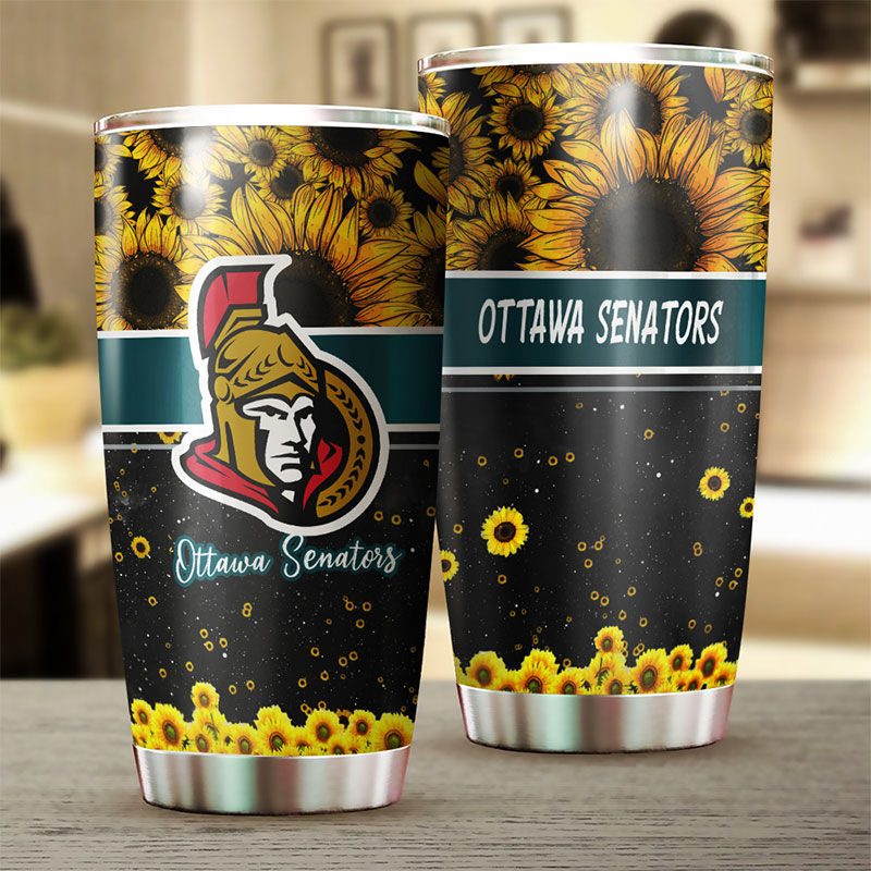 Gorgeous Sunflower Ottawa Senators NHL Tumbler - Keep Your Drink Close and Your Fandom Closer - Image 2