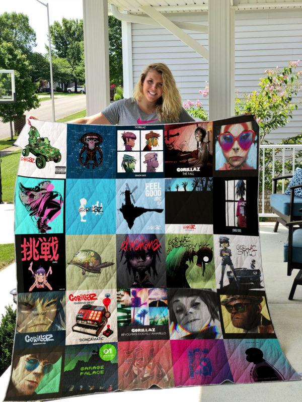 Gorillaz Quilt Blanket for Alternative Music Fans