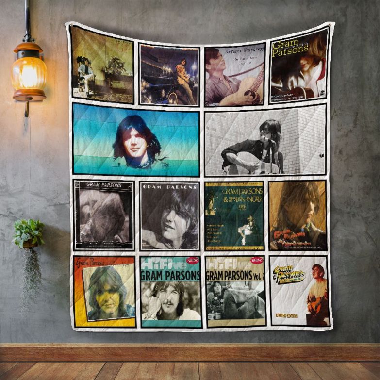 Gram Parsons Album Quilt Blanket with Subtle Texture