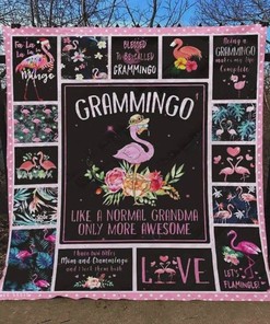 Grammingo Like A Normal Gramma Only More Awesome Flamingo Quilt Bedding Set