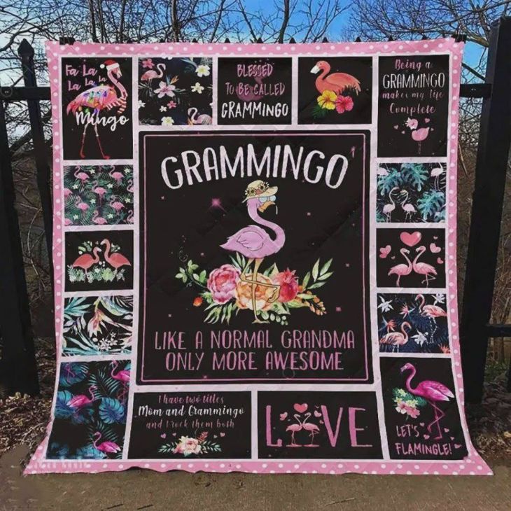 Grammingo Like A Normal Gramma Only More Awesome Flamingo Quilt Bedding Set