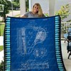 Grand Piano Patent Collection Quilt Bedding Set with Quilt Blanket, Perfect Gifts for Music Lovers