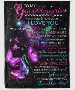 Granddaughter Butterfly Blanket: Never Forget How Much I Love You From Family