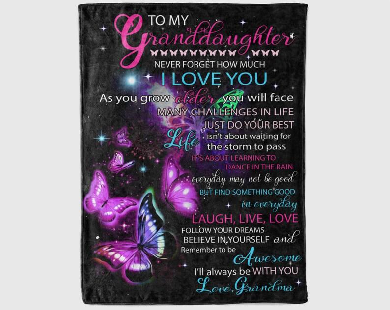 Granddaughter Butterfly Blanket: Never Forget How Much I Love You From Family