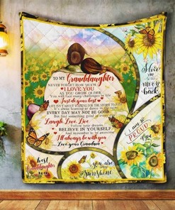 Granddaughter's Comfort In Sunflower Blanket From Grandma