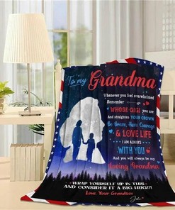 Grandma Family Fleece Blanket Whenever You Feel Overwhelmed Quilt Bed Set Cute for Kids