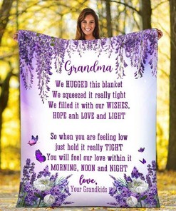 Grandma Love Fleece Blanket Quilt Bedding Set For Grandchildren