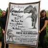 Grandma's Gift to Grandson - Dinosaur Fleece Blanket Quilt Blanket