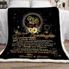 Grandpa And Grandma Fleece Quilt Bedding Set- To Granddaughter For Family Blanket