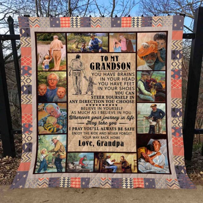 Grandpa Grandson Quilt Bedding Set Heartwarming Gift